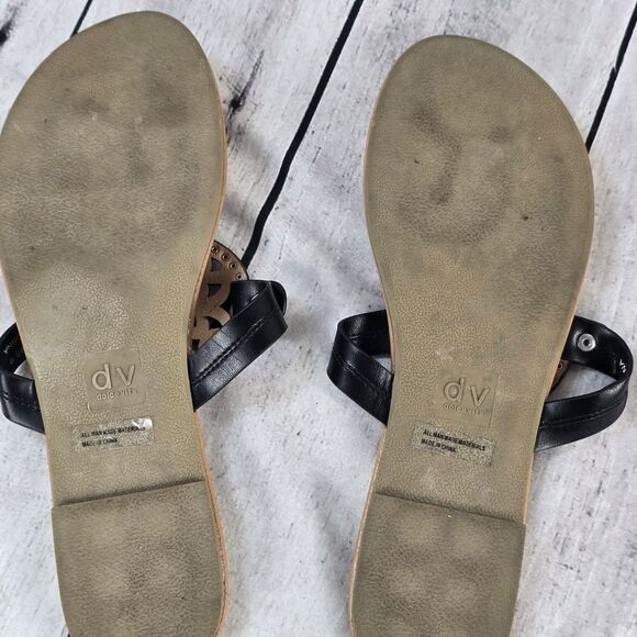 DV by Dolce Vita Women's Black and Tan Cut-Out Sandals - Picture 4 of 6